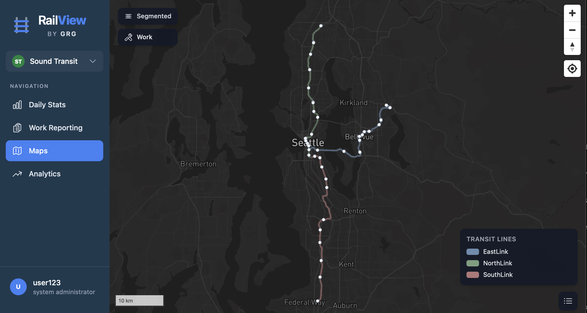 RailView — map-based rail analytics dashboard